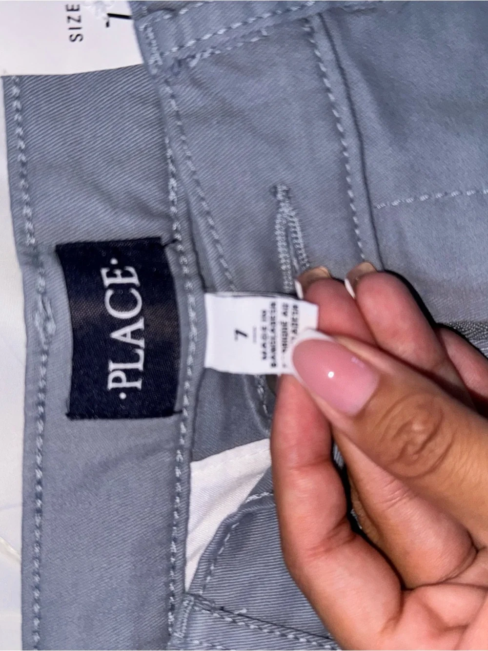 Place Men's Light Gray-Blue Flat Front Shorts